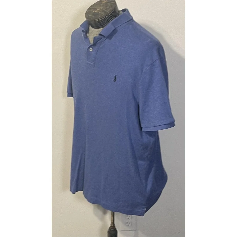 Polo Ralph Lauren Polo Shirt‎ Mens XL Blue Short Sleeve Casual Soft Knit